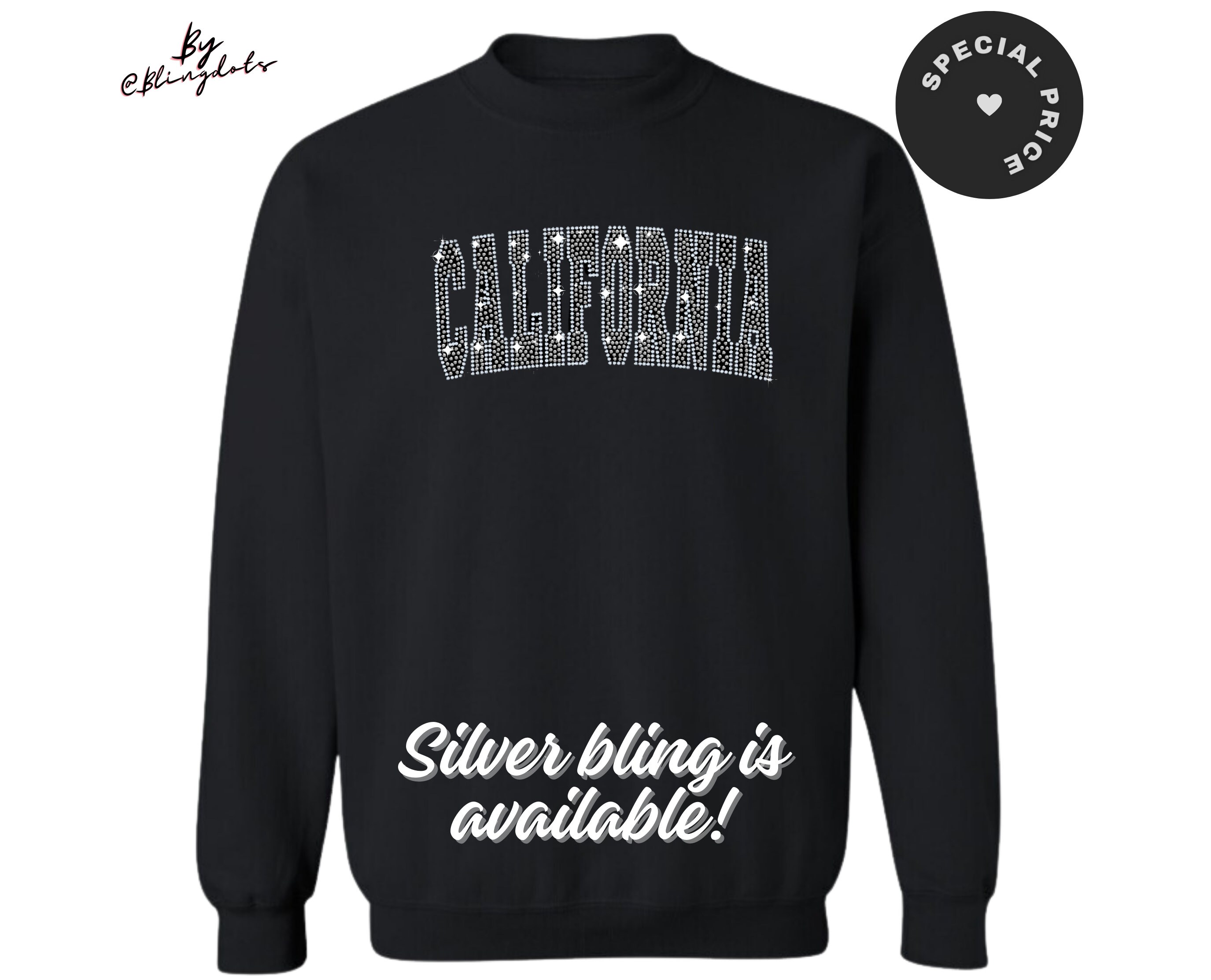California Black on Black Bling Sweatshirt, City Bling Sweatshirt 