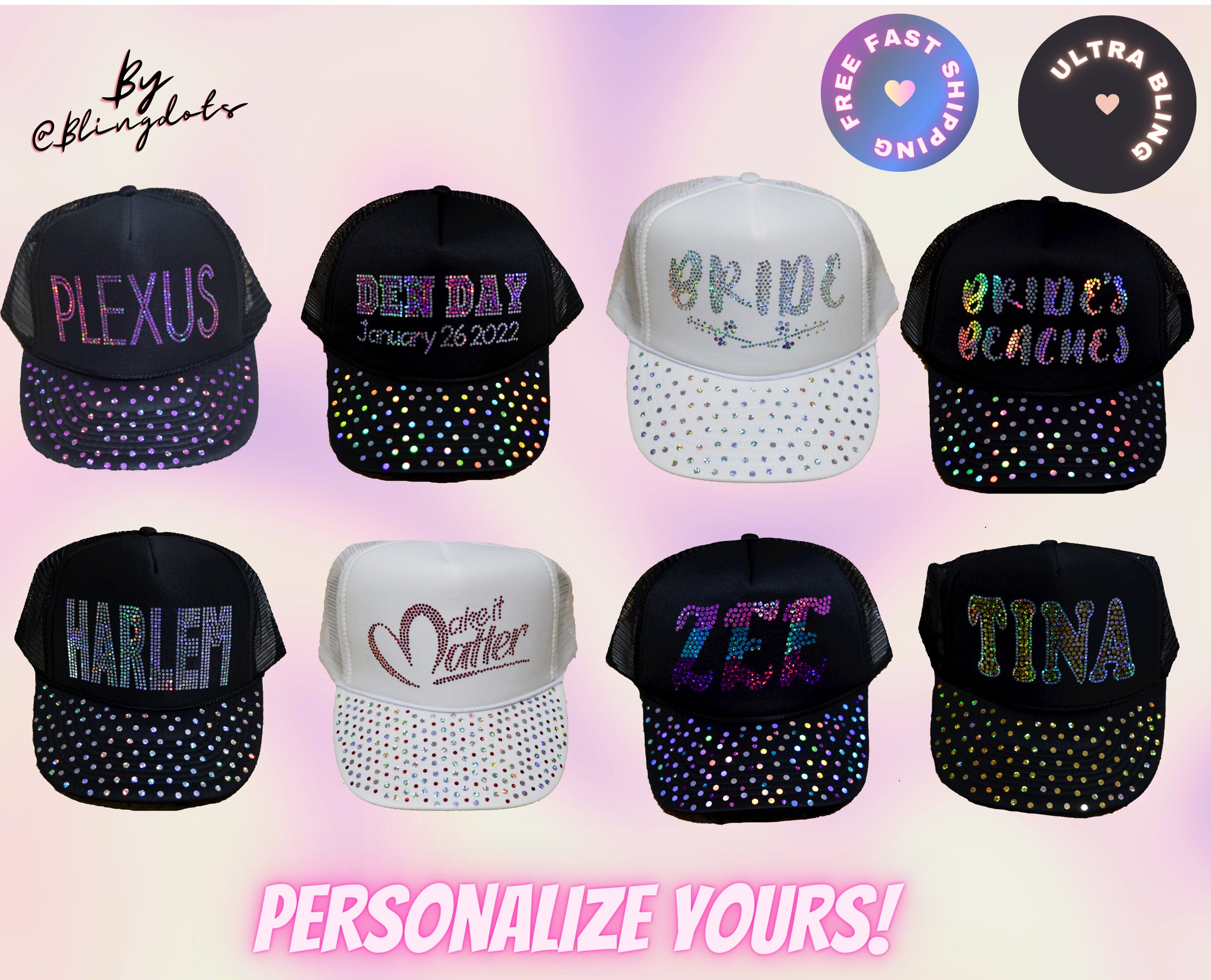 Bling Golf Hats Etsy