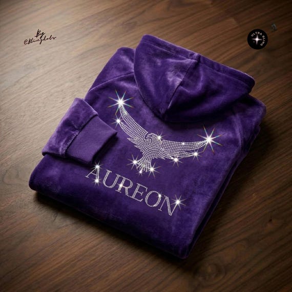 Personalized Bling Velour Velvet Jacket Custom Sequin Luxury Tracksuit Hoodie Coat Stylish Fashion Zipper Loungewear Sweatsuit BlingDots Gif