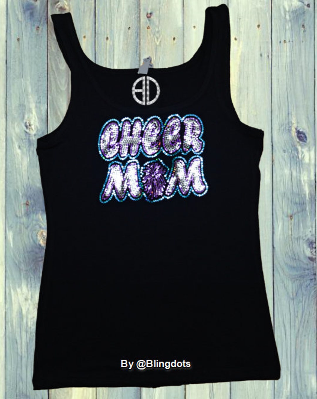 Cheer Mom Bling Tank Top–sparkly Game Day Tee for Women, Glitter Gift ...
