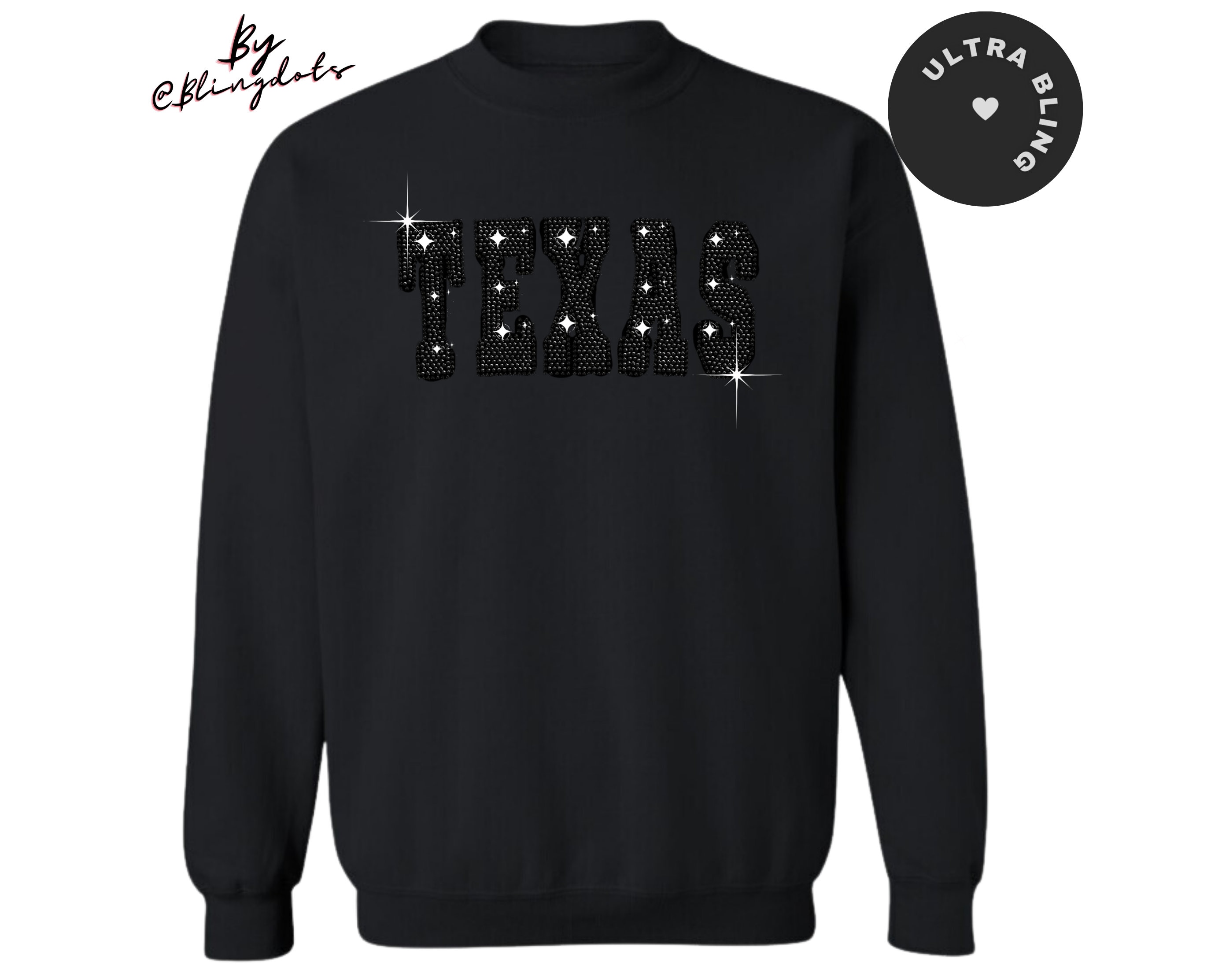 California Black on Black Bling Sweatshirt, City Bling Sweatshirt 