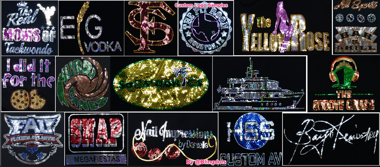 Custom Bling Iron on Transfer Personalized Sequins Hot Fix Etsy