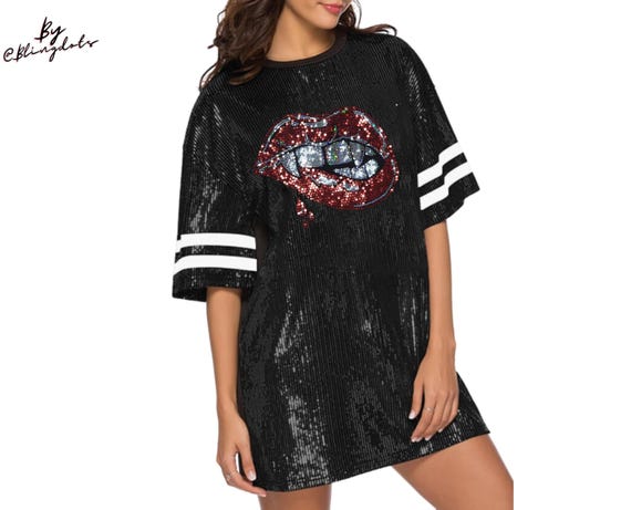 Halloween Sequin Tunic Bling Dress Long Shirt for Women and Girls