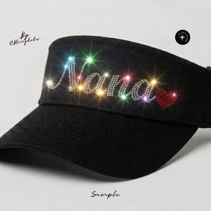 Custom bling Visor, Sequins Sparkly Glitter visor, sparkles visor, custom text visor, personalized glitter visor, custom bling text visor