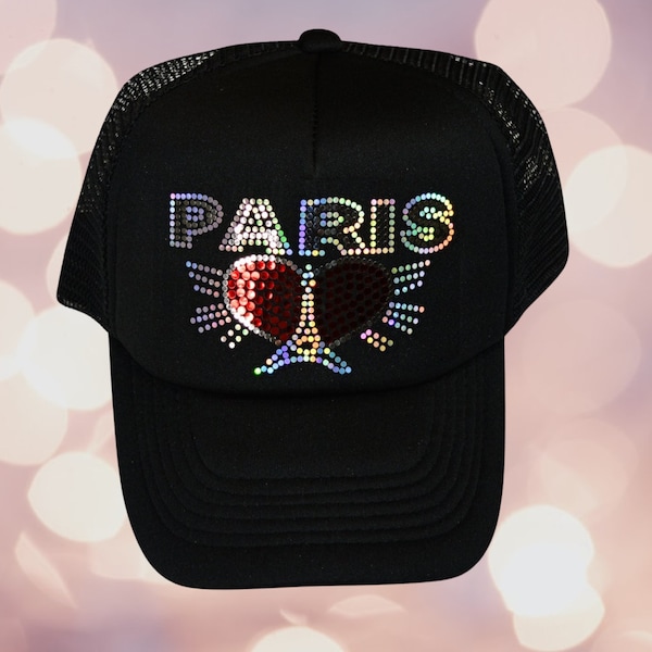 Paris Eiffel Tower Cap Sequins no Rhinestones Bling  sparkly glitter Hat