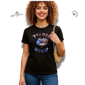 I Love Puerto Rico Bling Tank Top – Sparkly Glitter Shirt for Women, Festival Outfit, Handmade Island Pride Tee, Boricua tank top