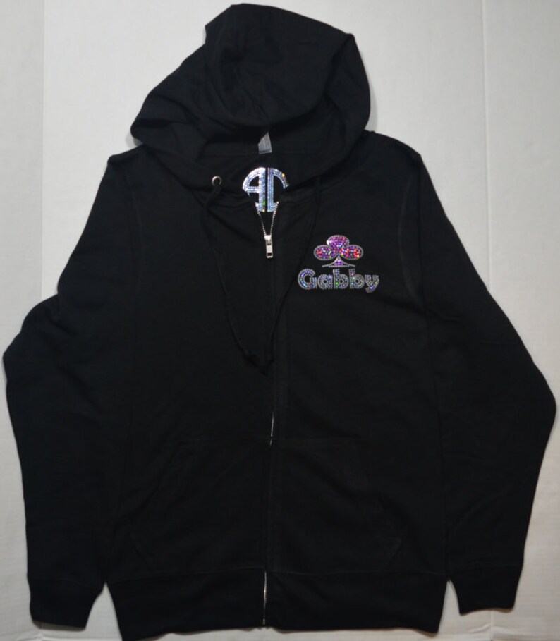 Women's Custom Bling ZIP Hoodie Sequins Glitter sweatshirt Etsy