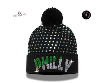 Pearl Beaded Gold Sequin Beanie Skull Hat . Neutral Fits  display picture 1