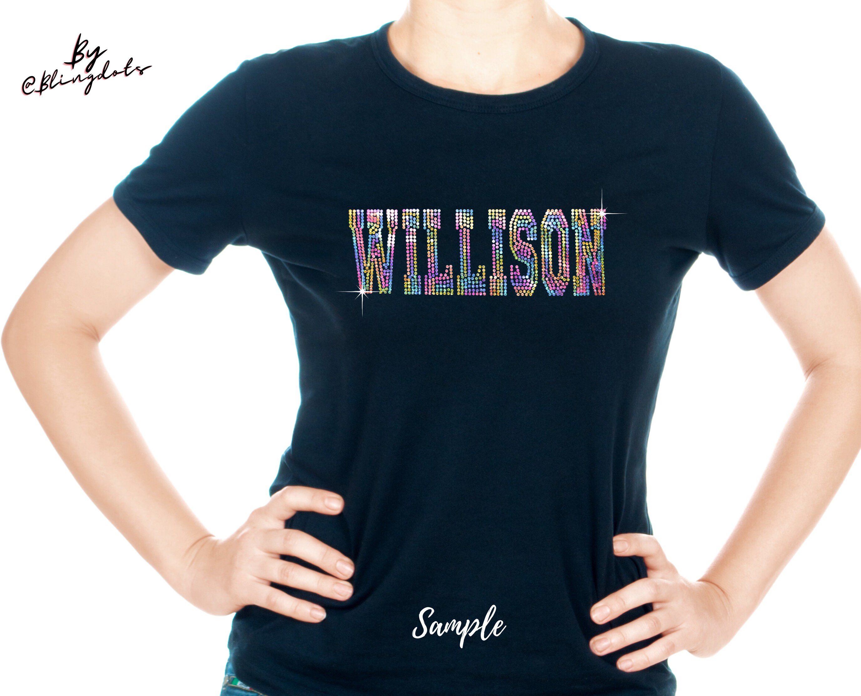 【emis】LETTERING RHINESTONE T-SHIRT I'm Blessed Rhinestone Bling T-Shirt – Zoe and Eve