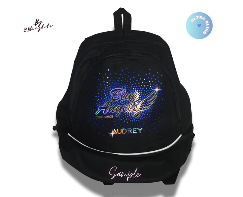 Custom Bling Backpack Scattered Glitter Personalized Cheer Dance ...