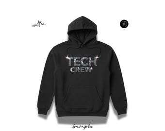 Hoodie met gepersonaliseerd bling-bedrijfslogo, sweatshirt met pailletten, trui met aangepaste tekst, glinsterende pullover, team- en evenementcadeau, bedrijfscadeau, unisex