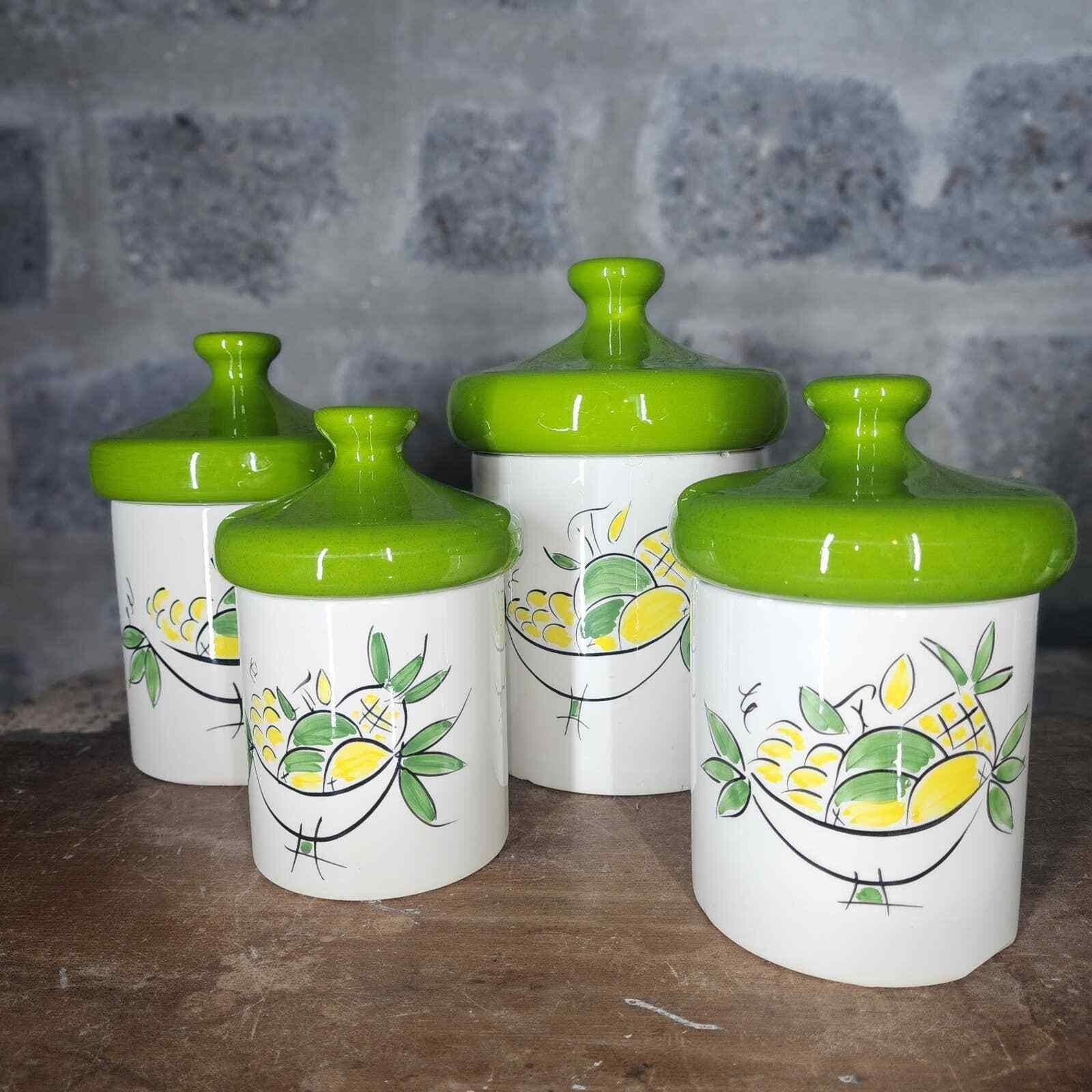 Vintage Lime Green Ceramic Canister - Etsy