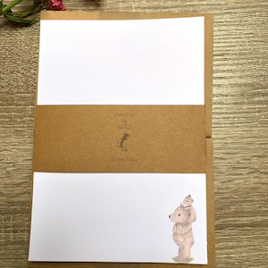 Juego de cartas con ositos, papel y sobres para escribir cartas, papel de escribir, juego de escritura personalizado, juego de papel de escribir
