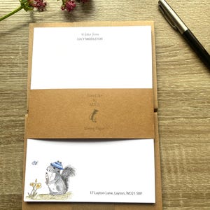 Juego de escritura de cartas de ardilla, papel y sobres para escribir cartas, papel de escribir, juego de escritura personalizado, juego de papel de escribir, personalizado