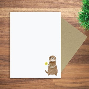 Juego de escritura de cartas Otter, papel y sobres para escribir cartas, papel de escribir, juego de escritura, juego de papel de escribir, juego personalizado