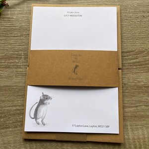 Juego de escritura de cartas de ratón, papel y sobres para escribir cartas, papel de escribir, juego de escritura personalizado, juego de papel de escribir, personalizado