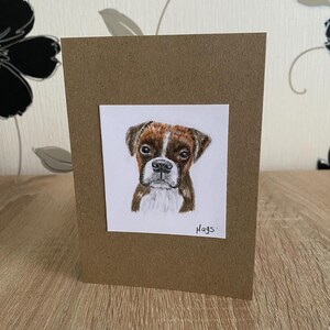Cartão desenhado à mão, cachorro fofo, cartão pintado à mão, cartão de nota de cachorro fofo, agradecimento animal, cartão memorial de animal de estimação, presente personalizado, cartão de aniversário