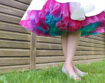 Multicoloured Petticoat | Made-to-measure any Size & Length, colourful wedding dress accessories for alternative brides, lgbt pride wedding