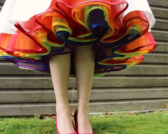 Rainbow Petticoat | Made-to-Measure in any Size & Length, rainbow wedding accessories for alternative brides, LGBT pride wedding petticoat