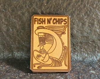 Fish n Chips----Copper Pin Artist Series (atelierburns) Handcrafted one at a time.