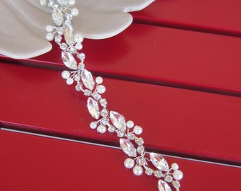 Bridal dress Belt. Crystal Bridal belt, wedding Dress Belt, Bridal for Sash, Rhinestone and Pearl Thin Bridal Belt