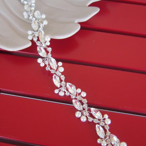 Thin Pearl Bridal Belt, Wedding Dress Belt, Pearl Bridal Sash Belt In White Or Ivory CEN0018 - Foto 9