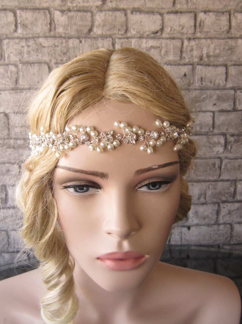 Ivory Pearl and Rhinestones Headband Bridal Headband Etsy