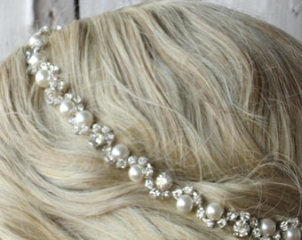 Bridal Headband, Pearl bridal headband, Rhinestone wedding headband, pearl for headband, bridal headband,pearl bridal hairband