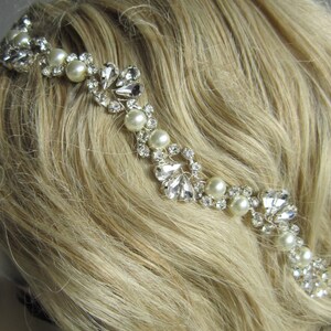 Wedding crystal and Pearl headband/ Bridal Hairband, Bridal headpiece, Pearl Headband, Wedding Headpiece, Wedding accessories