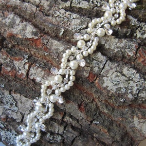 Handmade Pearl & Rhinestone Wedding Sash Belt