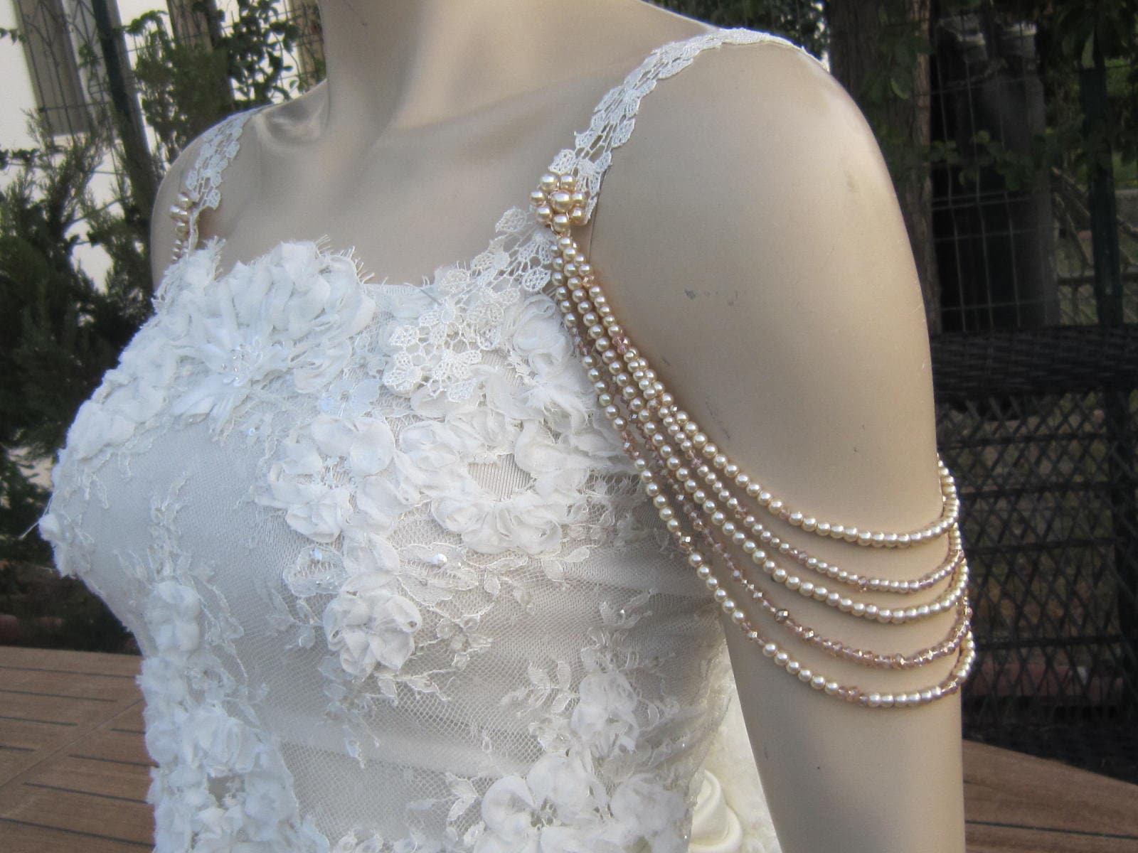 Bridal Pearl Shoulder Necklace: Wedding Dress Strap Epaulettes - Etsy Bridal Pearl Shoulder Necklace: Wedding Dress Strap Epaulettes - Etsy