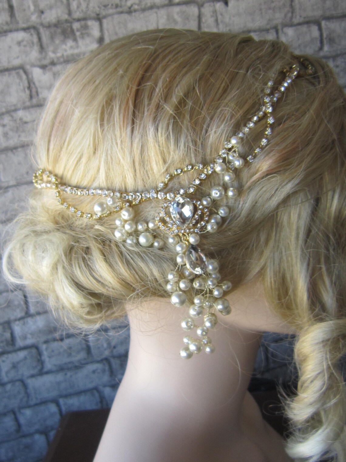 bridal chain headpiece