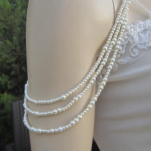Bridal Pearl Epaulettes: Detachable Wedding Shoulder Necklace