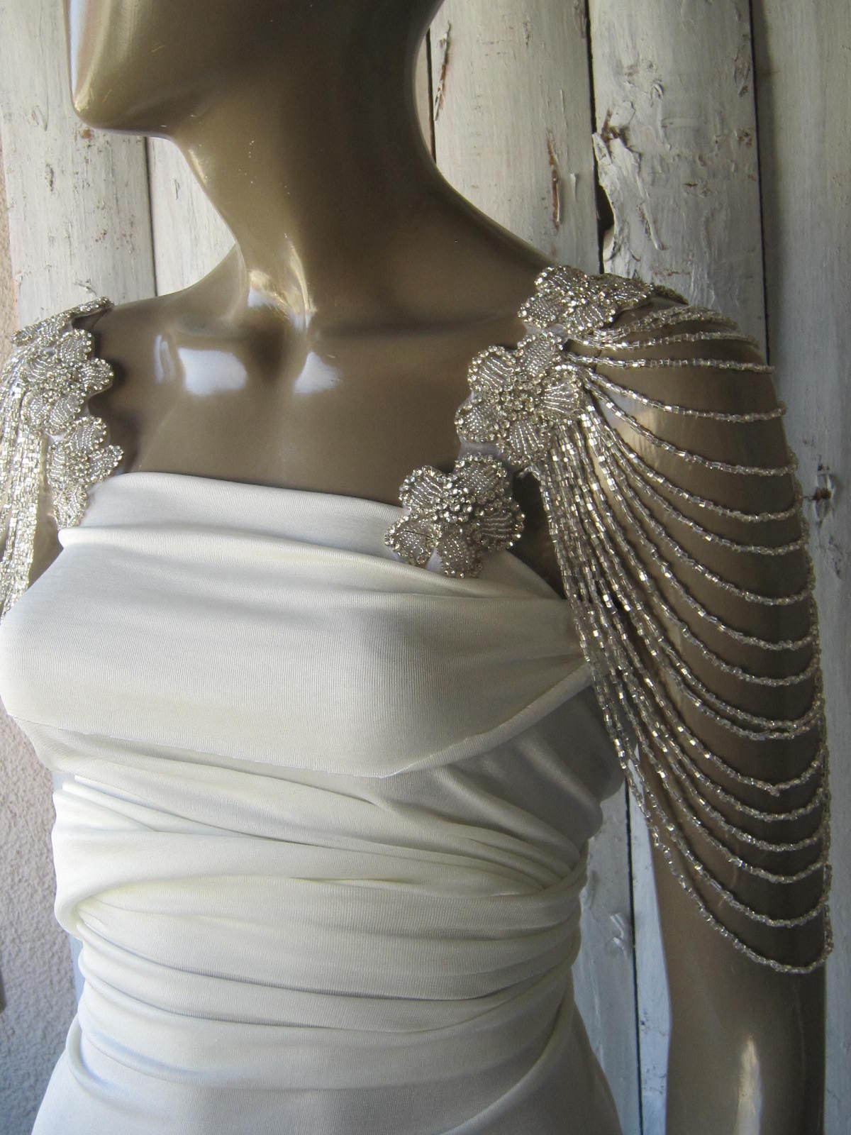 Wedding Detachable Strap, Crystal Bridal Strap ,shoulder, Bead Wedding  Dress Straps, Beaded Cap Sleeves Bridal Straps, Shoulder Epaulettes 