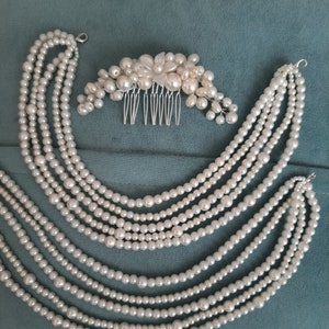Wedding straps and comb broşh set