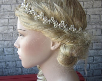 Pearl Bridal headband, wedding headband, wedding headpiece, rhinestones headband, bridal accessories