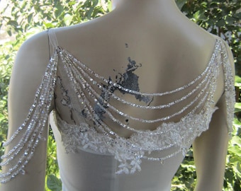 Crystal Beaded Wedding Shoulder Necklace: Bridal Body Jewelry