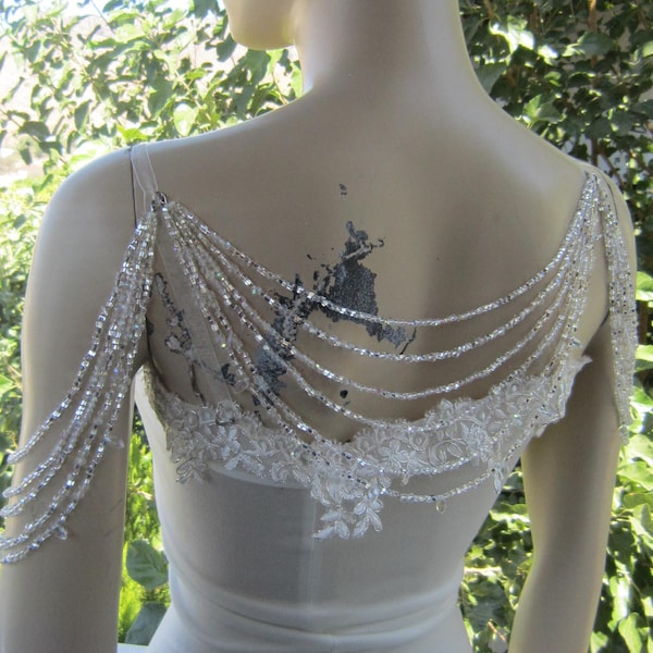 Wedding Back And Shoulder Jewelry,Wedding Back Drop Shoulder Necklace , Crystal Beaded Body Jewelry