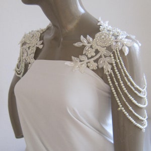 David's Bridal Allover Beaded Applique Detachable Straps OW2148 Ivory Miss - Ivory, Miss