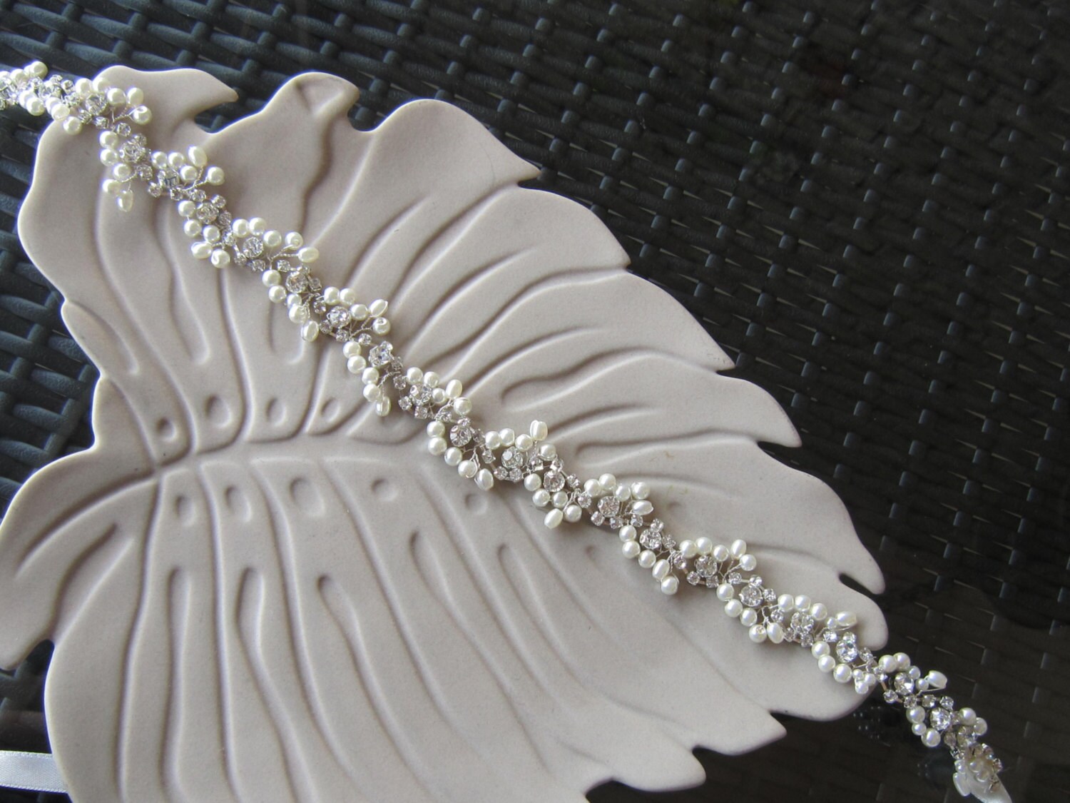 Truly Zac Posen Rhinestone Ivory Wedding Belt Swarovski Crystal Bridal Belt FLORA | EDEN LUXE Bridal main image 2