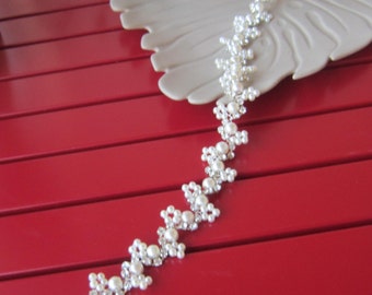 Ivory pearl and Rhinestones Wedding Dress belt, Bridal sash belt, wedding accessories