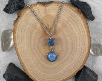 Kyanite blue necklace | Spiritual jewelry | Gemstone necklace | Subtle necklace Small necklace | Daily jewelry | Blue elf vibes Gift for her