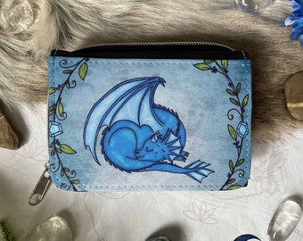 Blue Dragon Zipper Wallet | Fantasy Art Purse