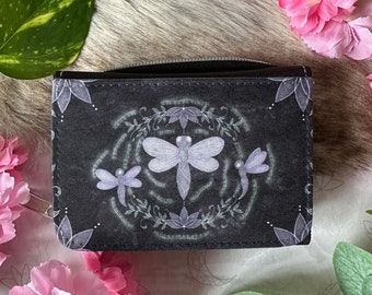 Dragonlfy Spirit Animal Wallet | Witch Zipper Wallet | Animal Magic Art | Transformation Pagan Symbol | Spiritual Art | Nature Art Gift