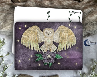 Barn Owl Postcard A6 Print, Sacred Space Deco, Spirit Animal Pagan Altar Decoration, Green Witch Card, Animal Art Print Gift, Magical