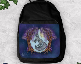 Cat Animal Backpack, Spiritual Art, Animal Spirit Kitty Cat Bag, Cat Art, Sturdy Backpack, Animal Art, Witchy Vibes, Nature Magic Bag