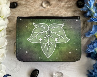 Ivy Leaf Wallet, Nature Wallet Design, Green Witch Wallet, Nature Lover Gift. Ivy Magic, Elf wallet, Nature Art Style, Zipper Wallet Design