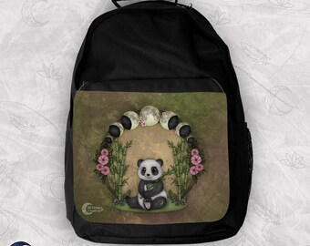 Giant Panda Animal Backpack, Spiritual Art, Animal Spirit Bag, Bee Art, Sturdy Backpack, Panda Bear Animal Art, Nature Magic Bag
