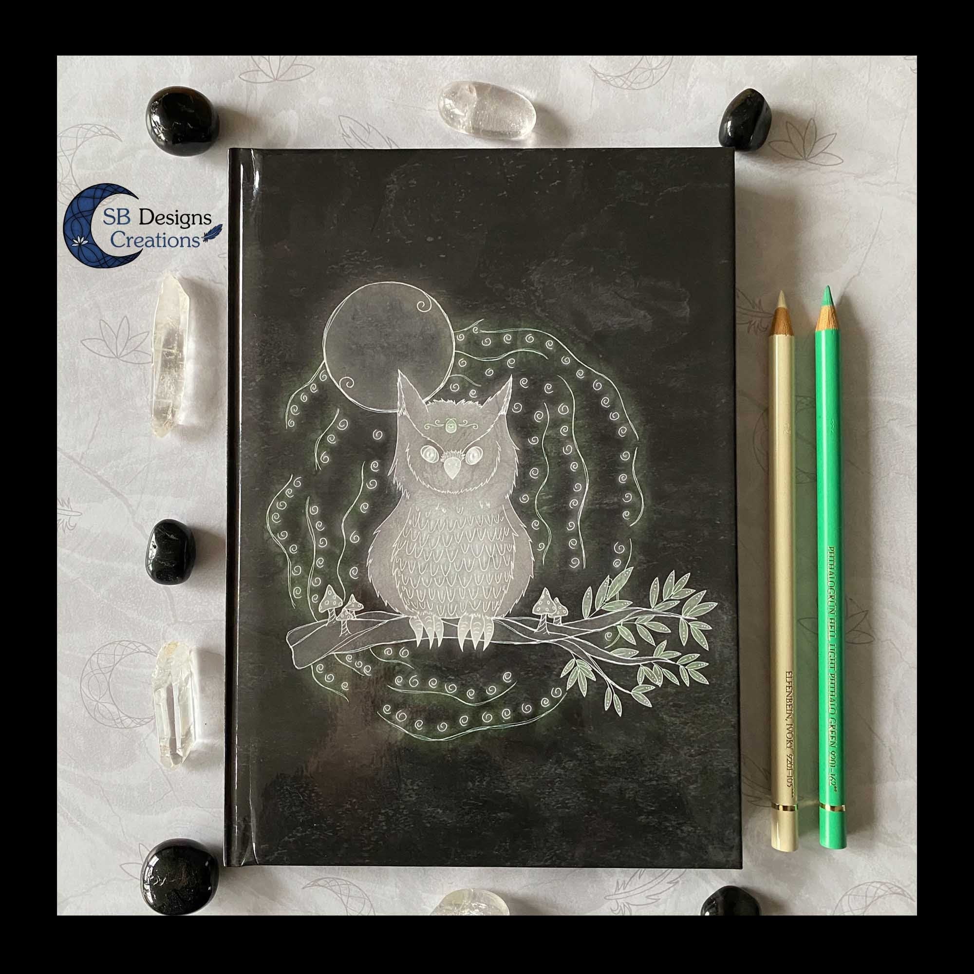Owl  | Spirit Animal | Hardcover notebook A5 | Spirit Guides | Animal Art Spiritual | Witch Bos Jour