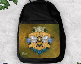 Bee Animal Backpack, Spiritual Art, Animal Spirit Bumbelbee Bag, Bee Art, Sturdy Backpack, Animal Art, Witchy Vibes, Nature Magic Bag